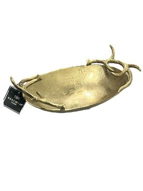 NWT Beekman Home Gold Tone Metal Rustic Antler Tabletop display Centerpiece